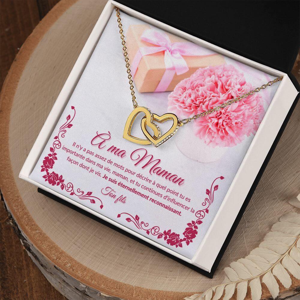 À ma Maman, Interlocking Hearts Necklace, de la part de ton fils - Best Today's Gifts