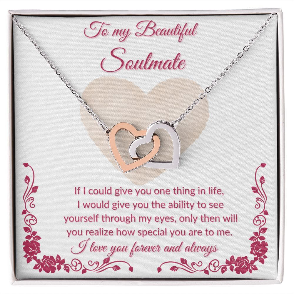 To My Soulmate Interlocking Hearts Necklace, Soulmate Necklace Gift For Her, Soulmate Gift, Soulmate Jewelry For Her, Jewelry Gift Her - Best Today's Gifts