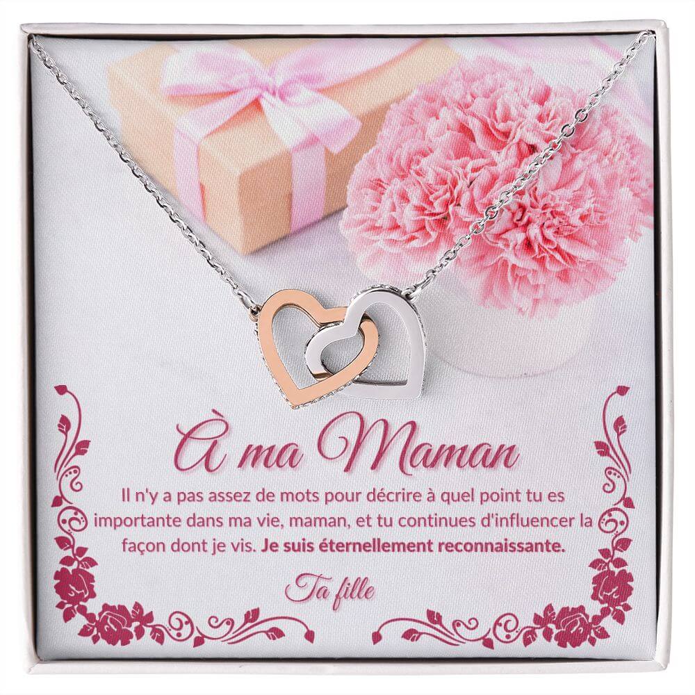 À ma Maman, Interlocking Hearts Necklace, de la part de ta fille - Best Today's Gifts