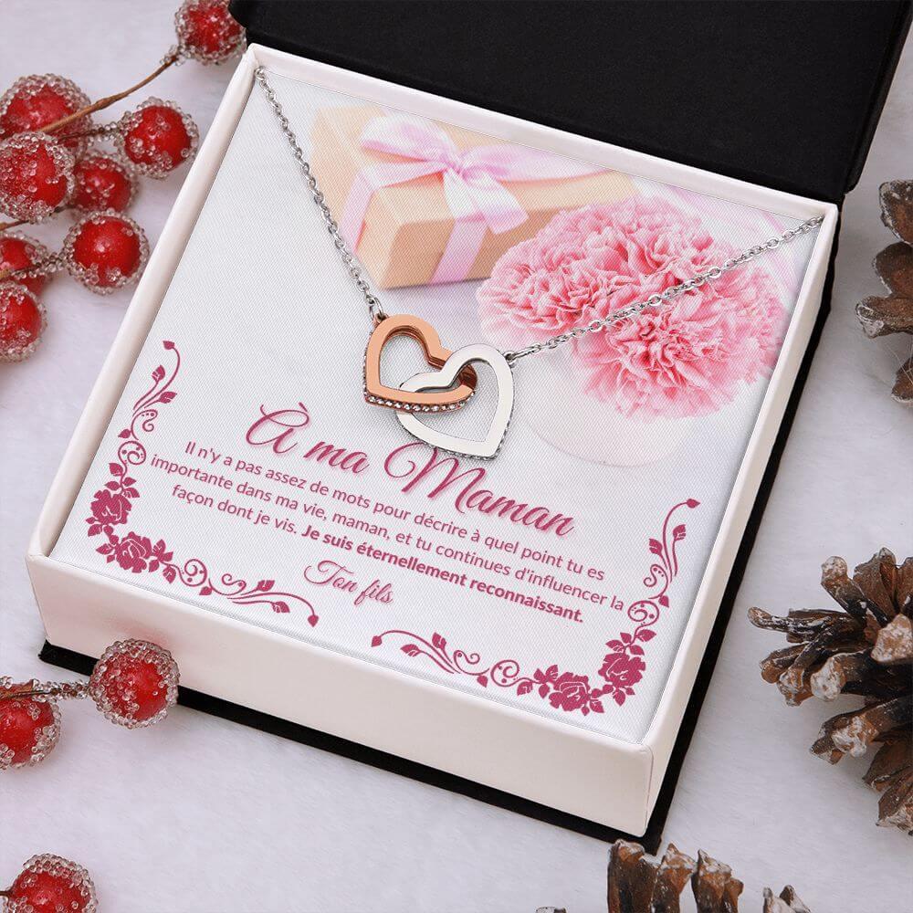 À ma Maman, Interlocking Hearts Necklace, de la part de ton fils - Best Today's Gifts