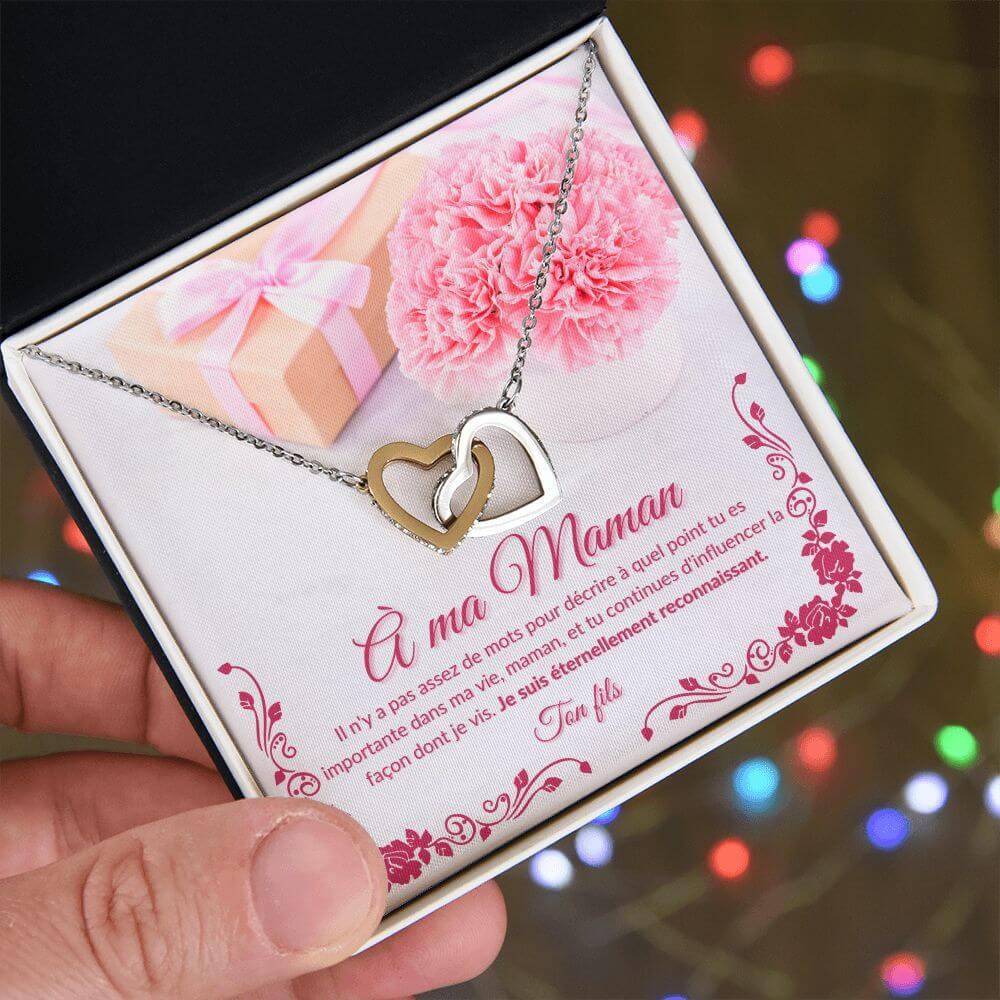 À ma Maman, Interlocking Hearts Necklace, de la part de ton fils - Best Today's Gifts