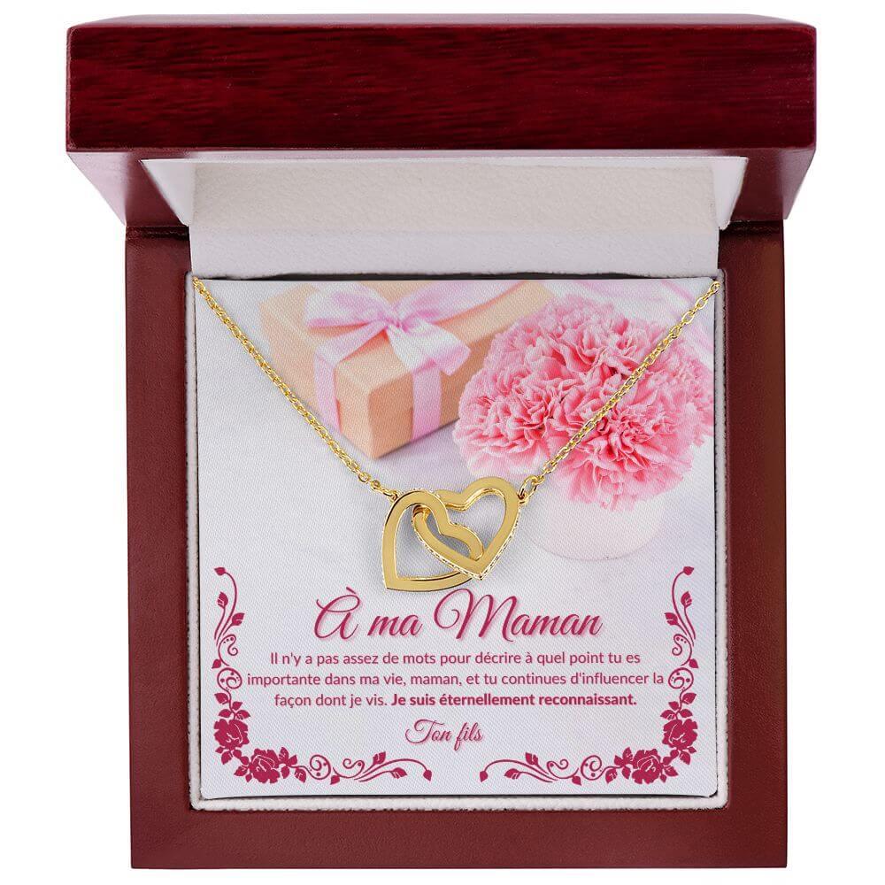 À ma Maman, Interlocking Hearts Necklace, de la part de ton fils - Best Today's Gifts
