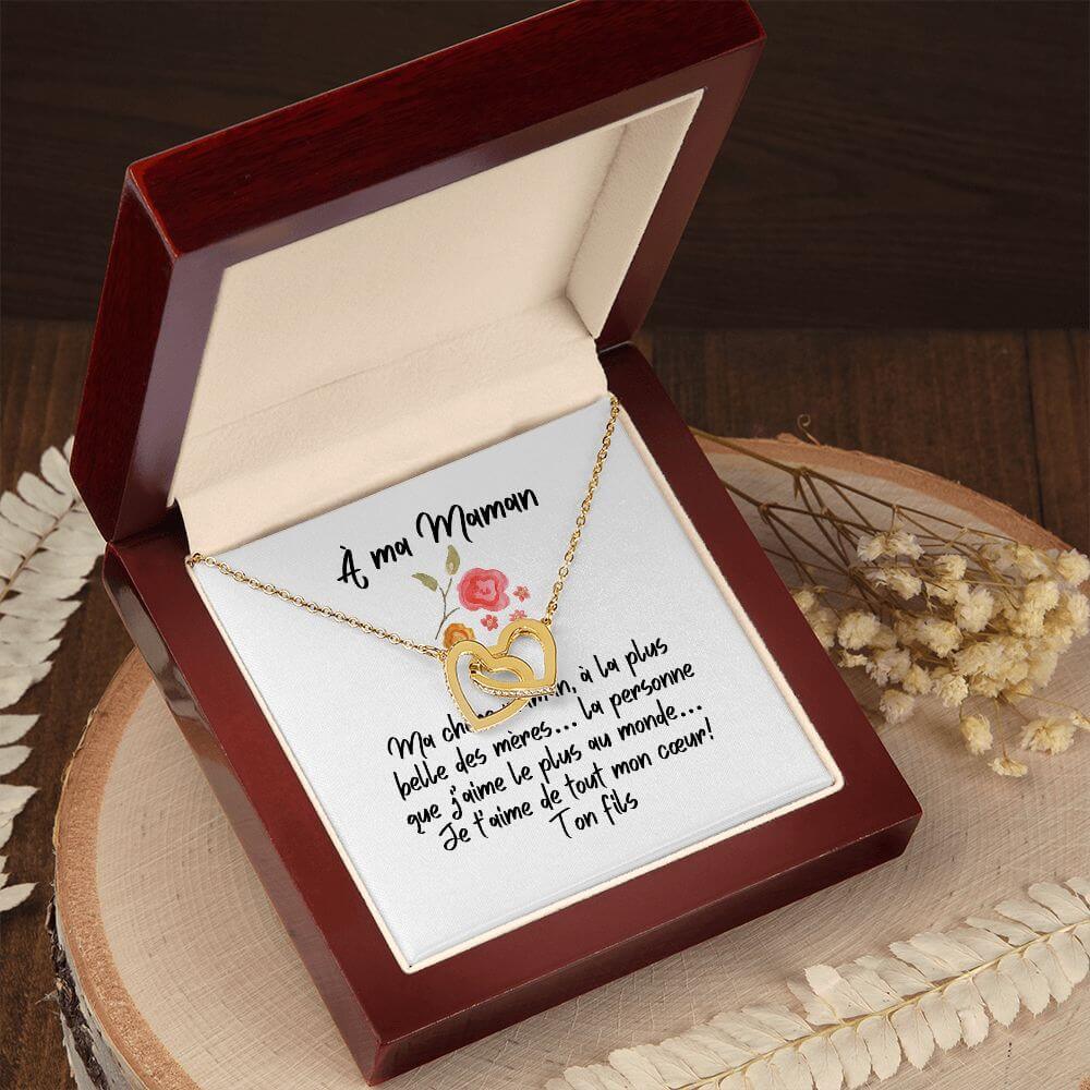À ma Maman, Interlocking Hearts Necklace, de la part de ton fils - Best Today's Gifts