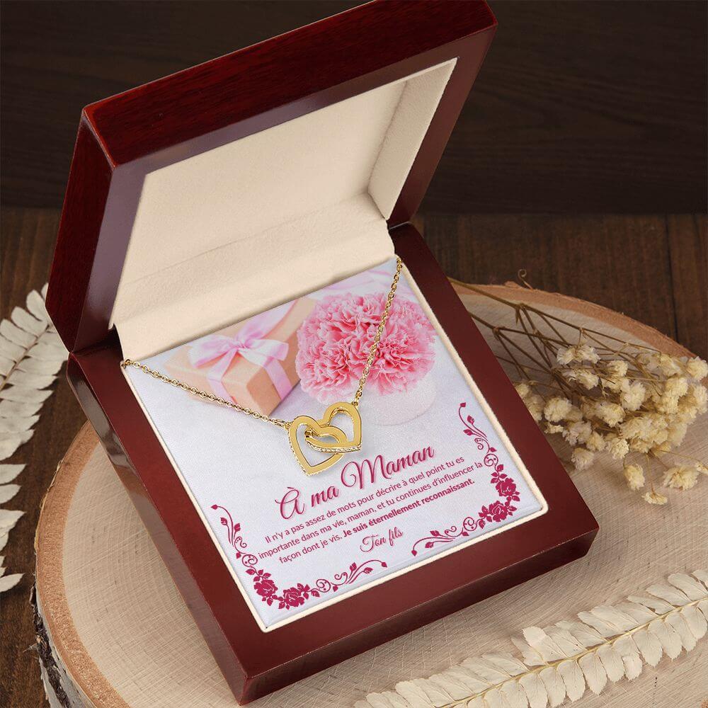 À ma Maman, Interlocking Hearts Necklace, de la part de ton fils - Best Today's Gifts