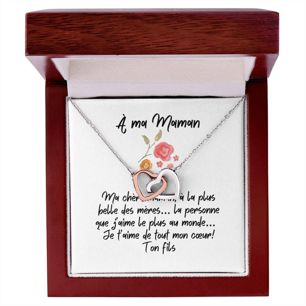 À ma Maman, Interlocking Hearts Necklace, de la part de ton fils - Best Today's Gifts