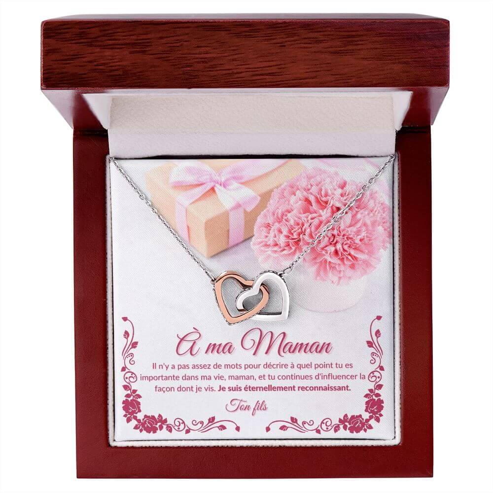 À ma Maman, Interlocking Hearts Necklace, de la part de ton fils - Best Today's Gifts