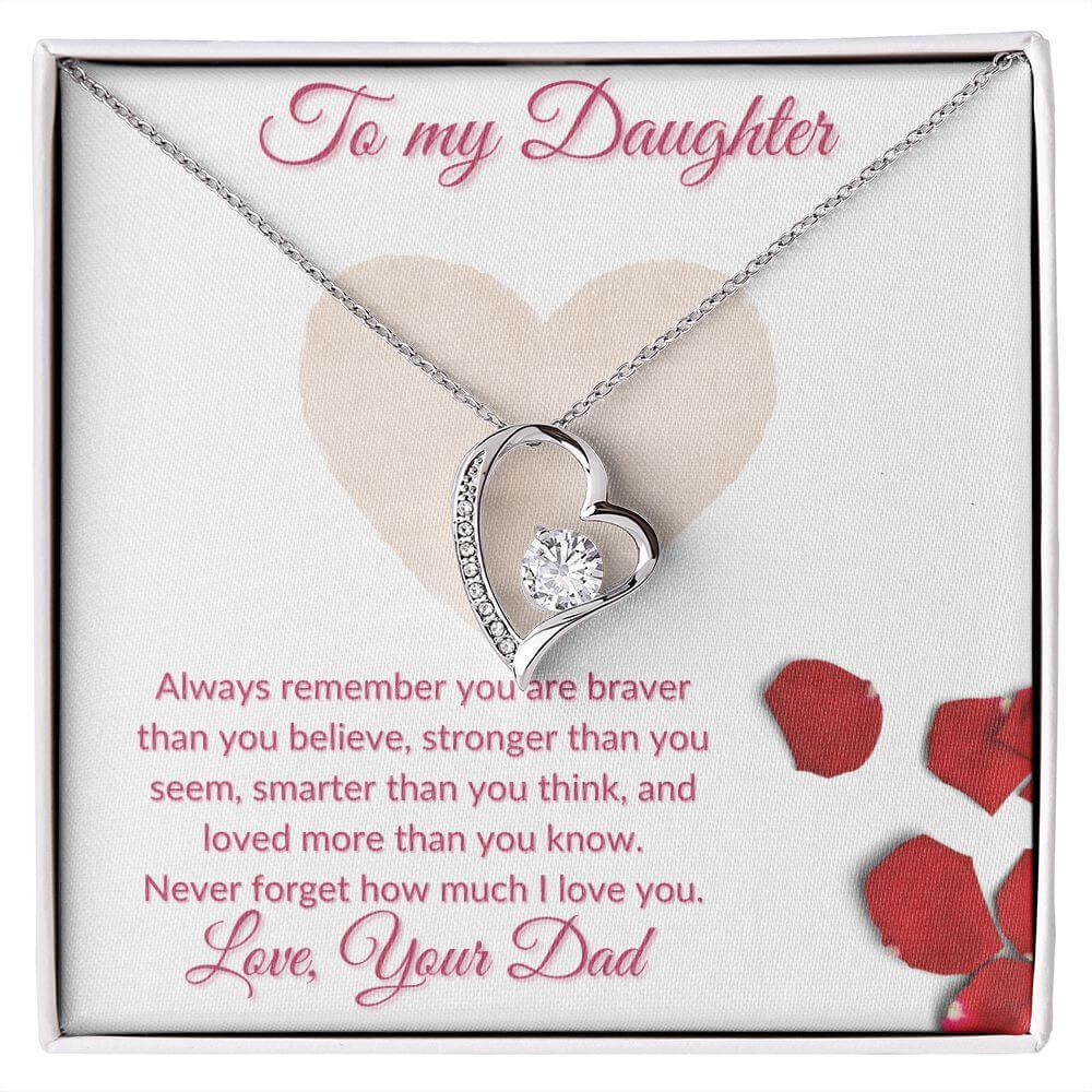 Daughter Forever Love Necklace From Dad, Daughter Anniversary Gift, Sentimental Gift for My Daughter, Birthday Gift for My Daughter - Best Today's Gifts