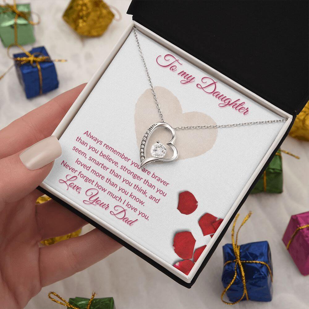 Daughter Forever Love Necklace From Dad, Daughter Anniversary Gift, Sentimental Gift for My Daughter, Birthday Gift for My Daughter - Best Today's Gifts