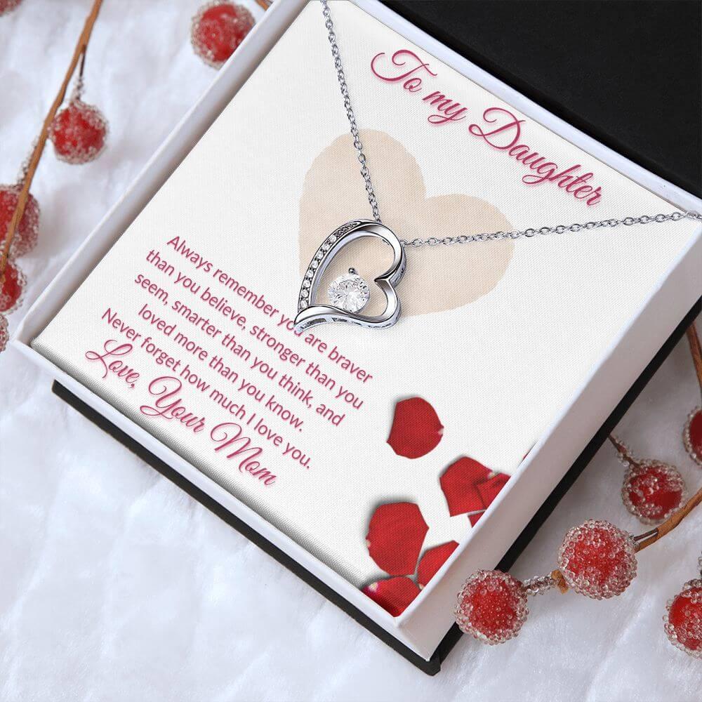 Daughter Forever Love Necklace From Mom, Daughter Anniversary Gift, Sentimental Gift for Daughter, Birthday Gift for Daughter - Best Today's Gifts