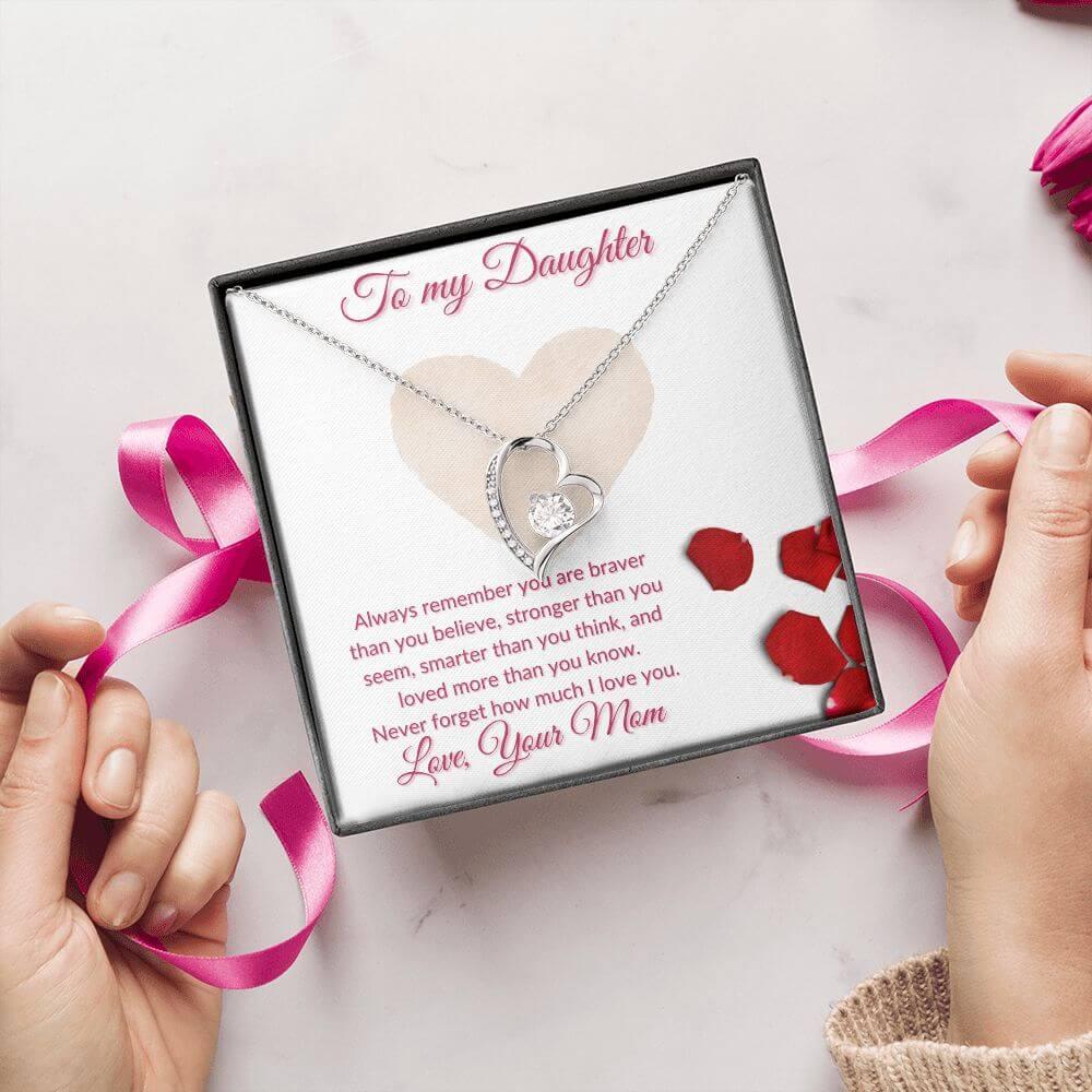 Daughter Forever Love Necklace From Mom, Daughter Anniversary Gift, Sentimental Gift for Daughter, Birthday Gift for Daughter - Best Today's Gifts