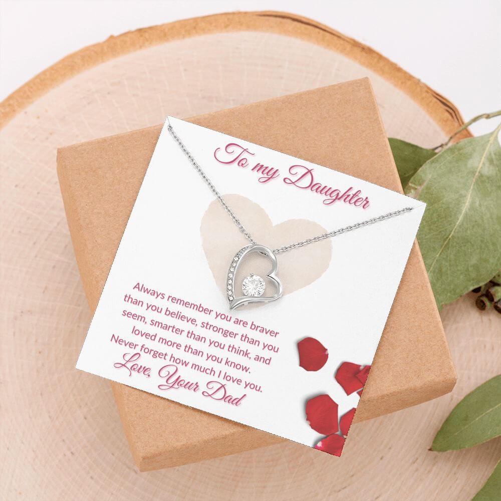 Daughter Forever Love Necklace From Dad, Daughter Anniversary Gift, Sentimental Gift for My Daughter, Birthday Gift for My Daughter - Best Today's Gifts