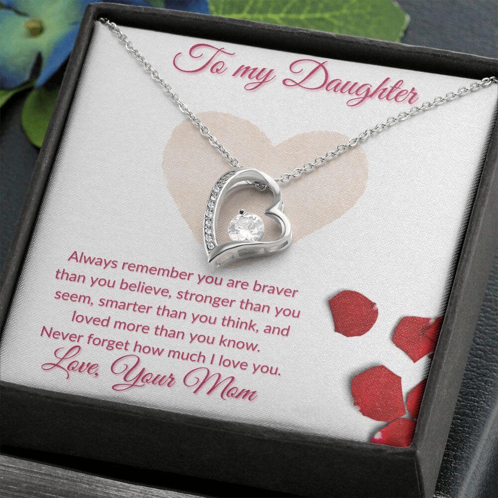 Daughter Forever Love Necklace From Mom, Daughter Anniversary Gift, Sentimental Gift for Daughter, Birthday Gift for Daughter - Best Today's Gifts