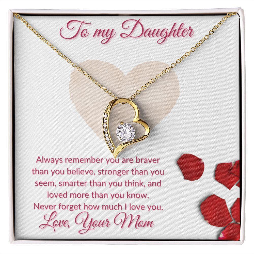 Daughter Forever Love Necklace From Mom, Daughter Anniversary Gift, Sentimental Gift for Daughter, Birthday Gift for Daughter - Best Today's Gifts