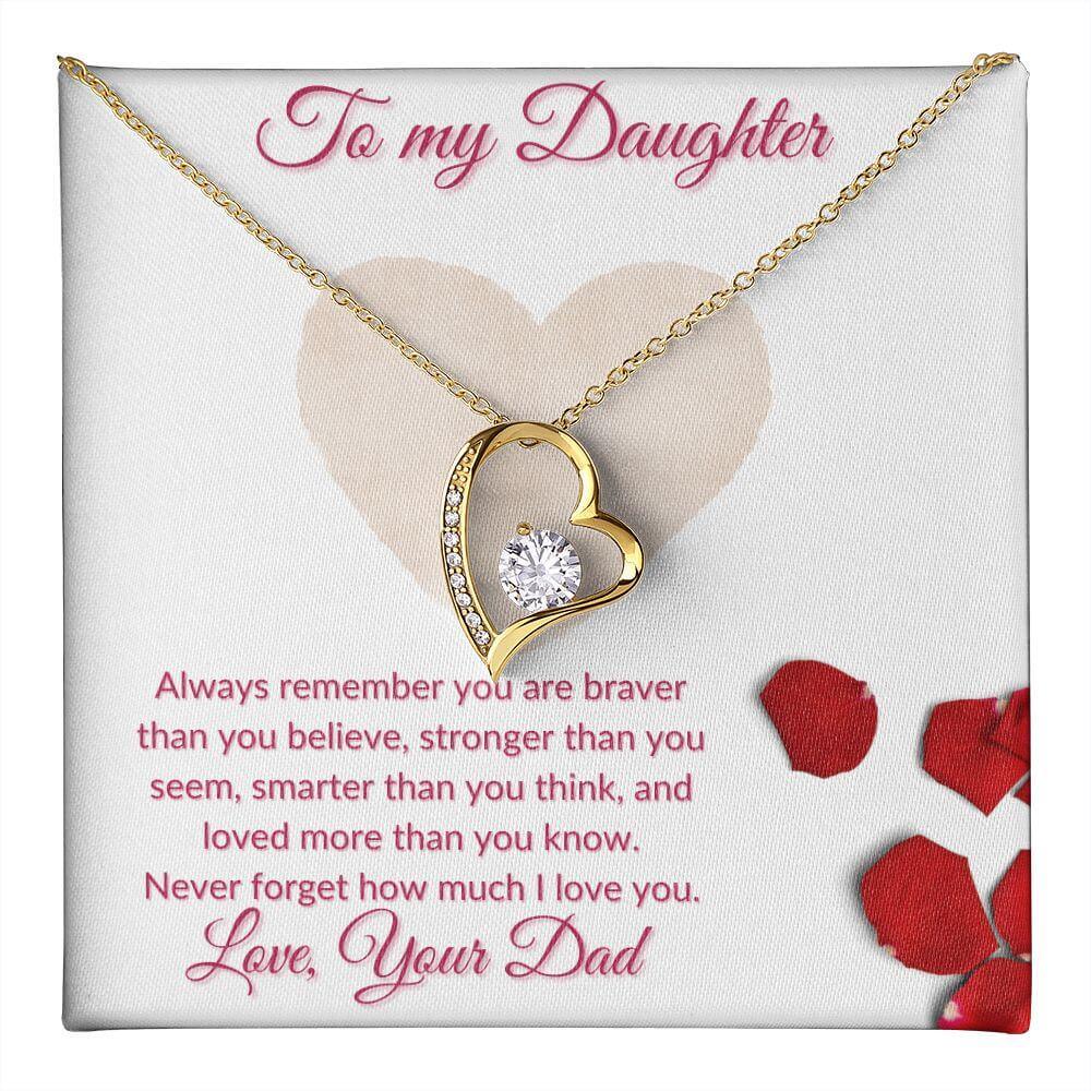 Daughter Forever Love Necklace From Dad, Daughter Anniversary Gift, Sentimental Gift for My Daughter, Birthday Gift for My Daughter - Best Today's Gifts