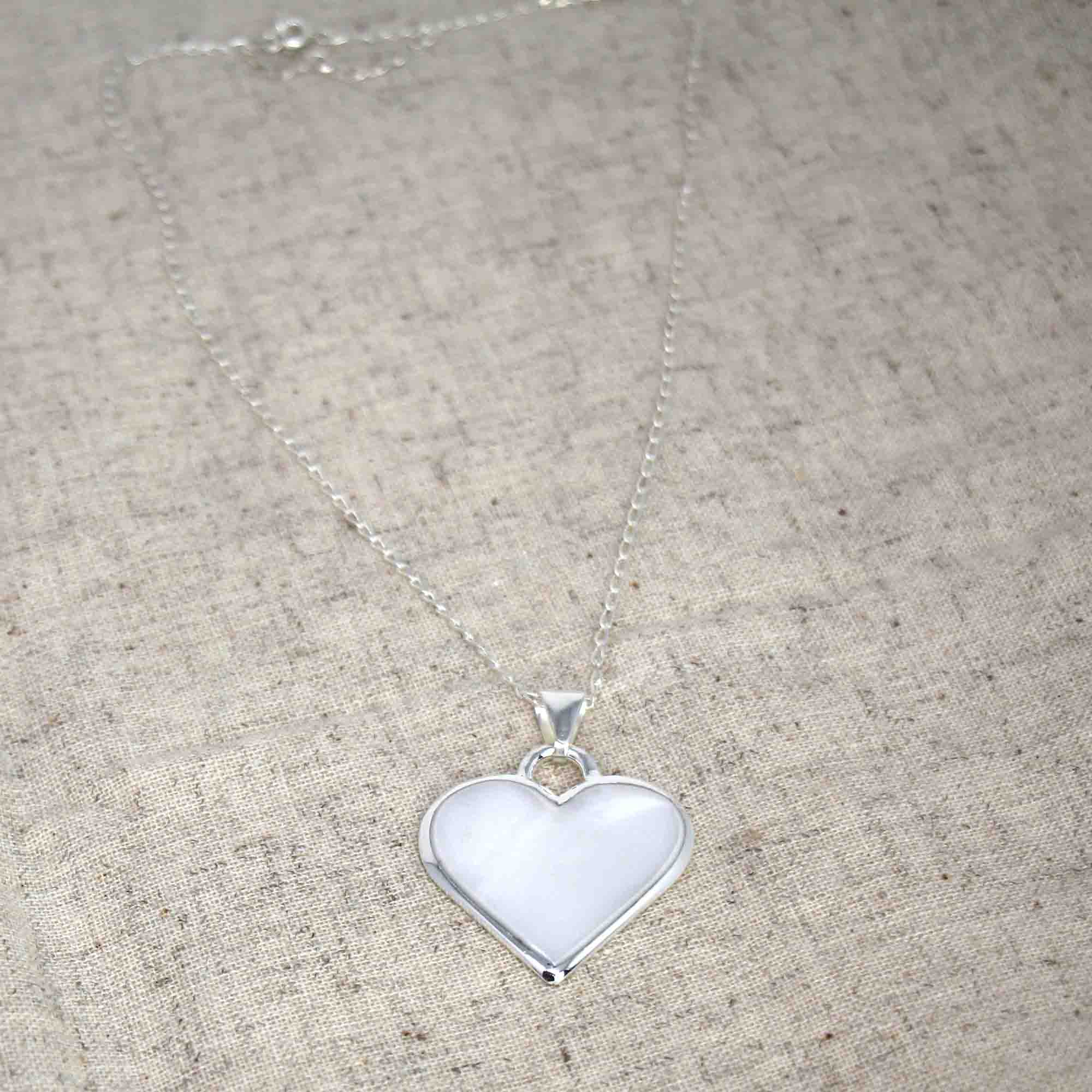 Corazon Blanco White Heart Pendant with Chain - Best Today's Gifts