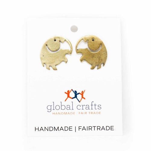 Elephant Brass Stud Earrings - Best Today's Gifts