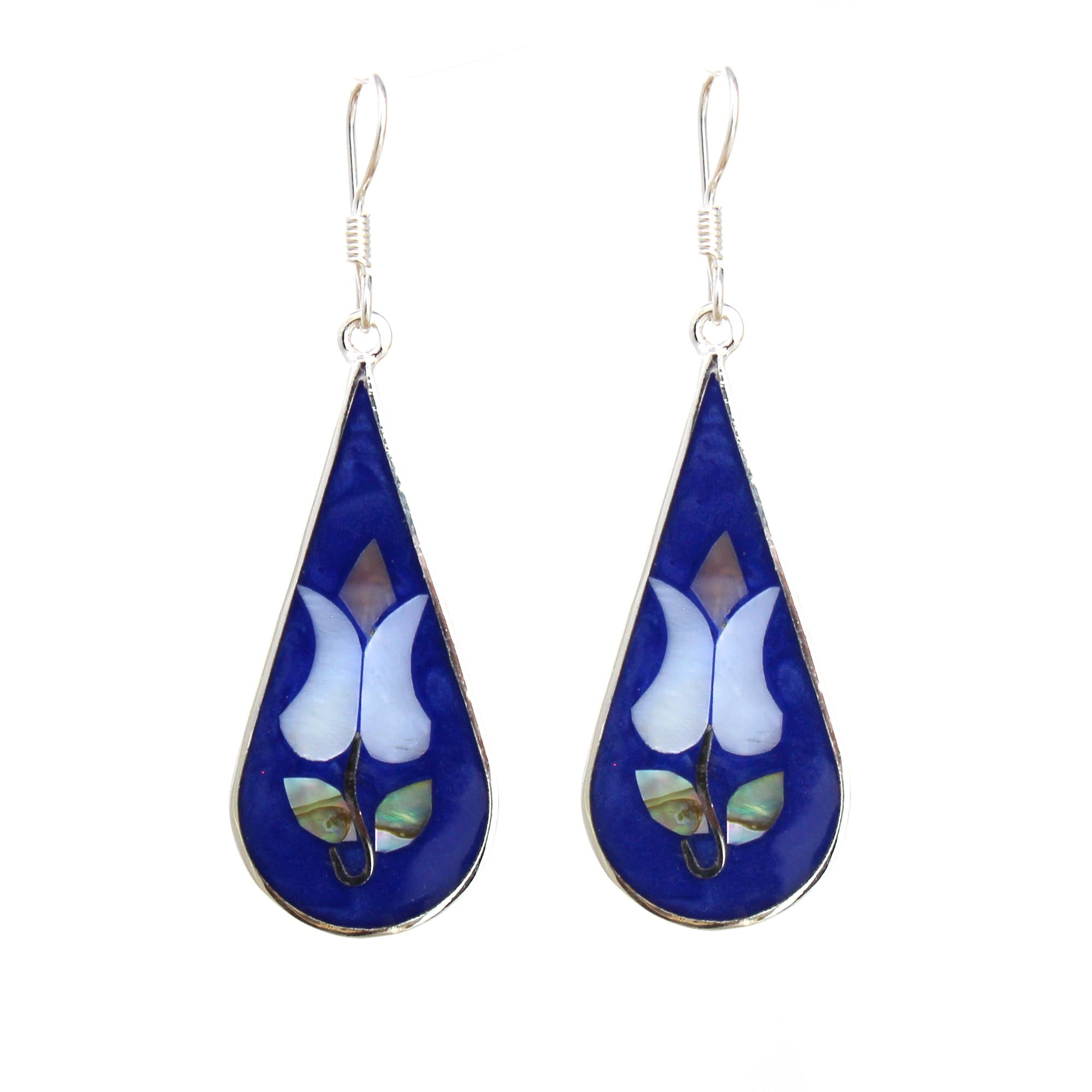 Tulip Abalone Teardrop Earrings