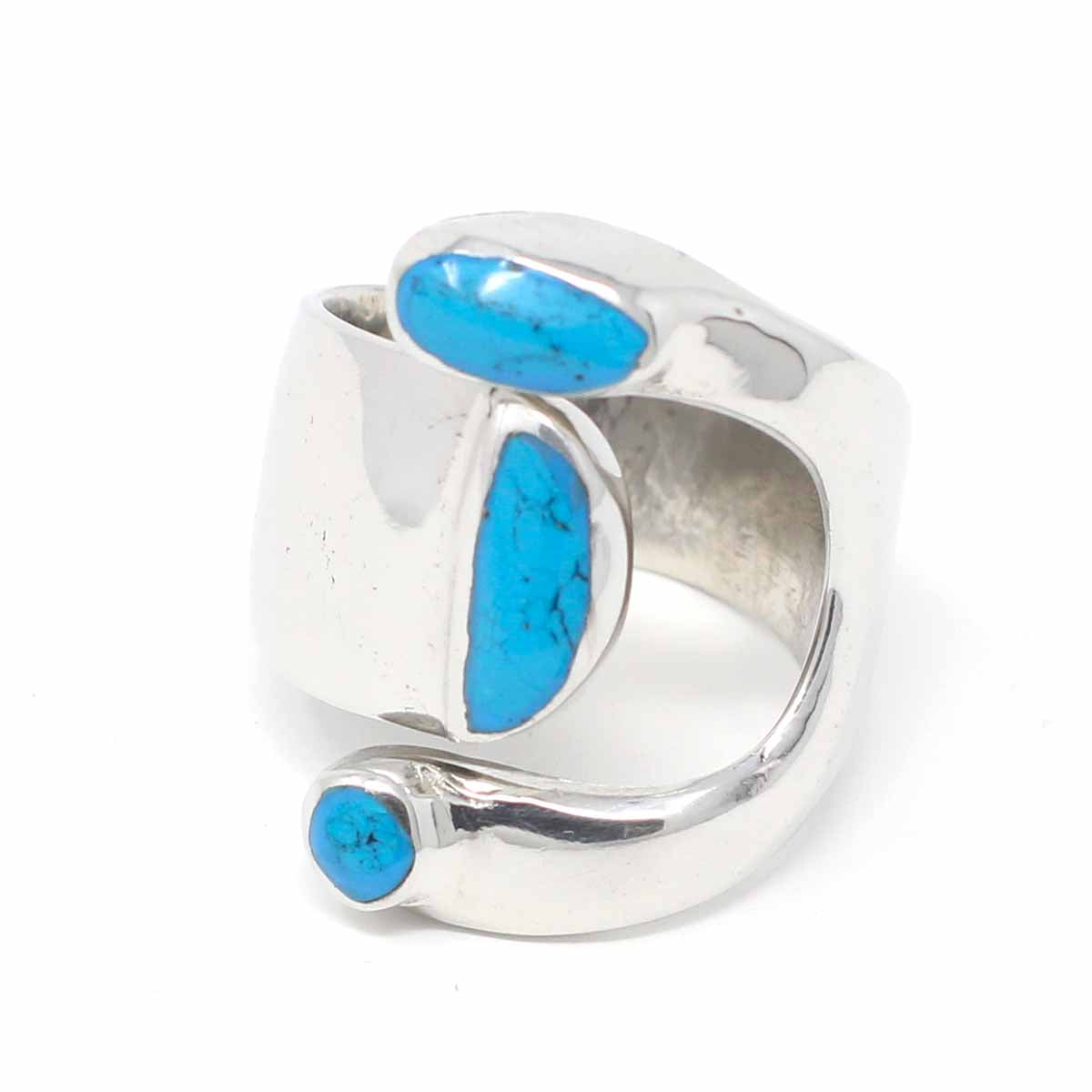 Alpaca Silver Wrap Ring, Turquoise - Size 8 - Best Today's Gifts