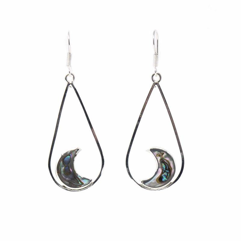 Earrings, Teardrop with Abalone Half Moons - Best Today's Gifts
