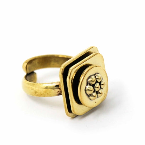 Floral Abstract Adjustable Brass Ring - Best Today's Gifts