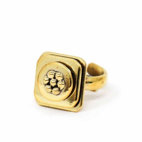 Floral Abstract Adjustable Brass Ring - Best Today's Gifts