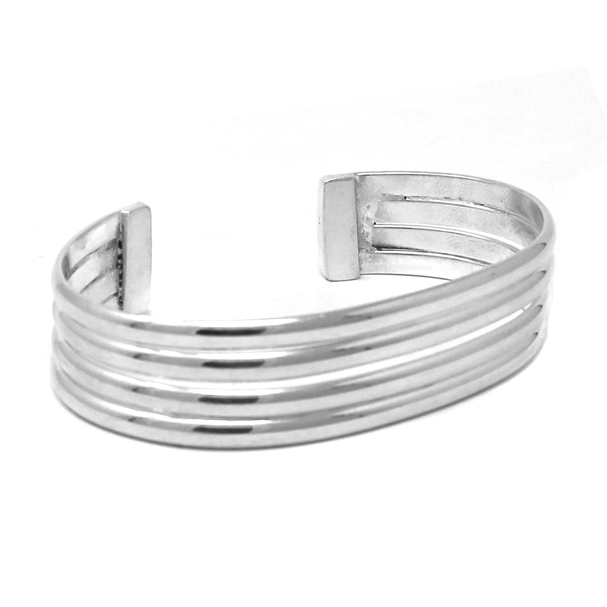 Alpaca Silver Overlay Cuff Bracelet - Four Bar Design - Best Today's Gifts