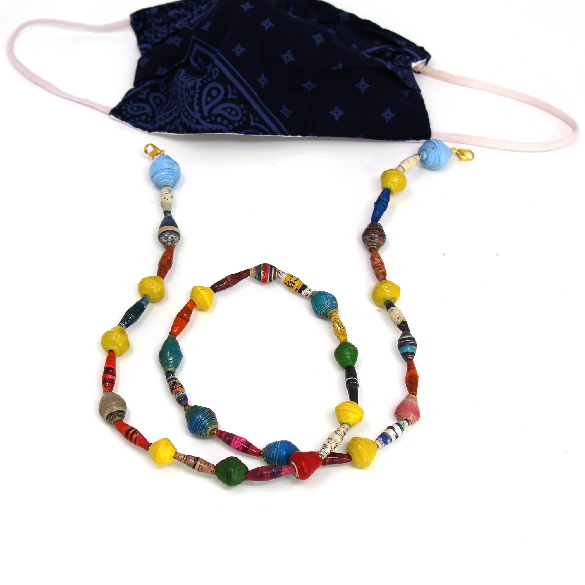 Face Mask/Eyeglass Paper Bead Chain, Colorful Mixed Shapes - Best Today's Gifts